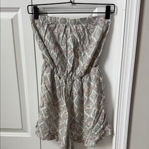 Abercrombie & Fitch Floral Romper with Gray and Pink Accents